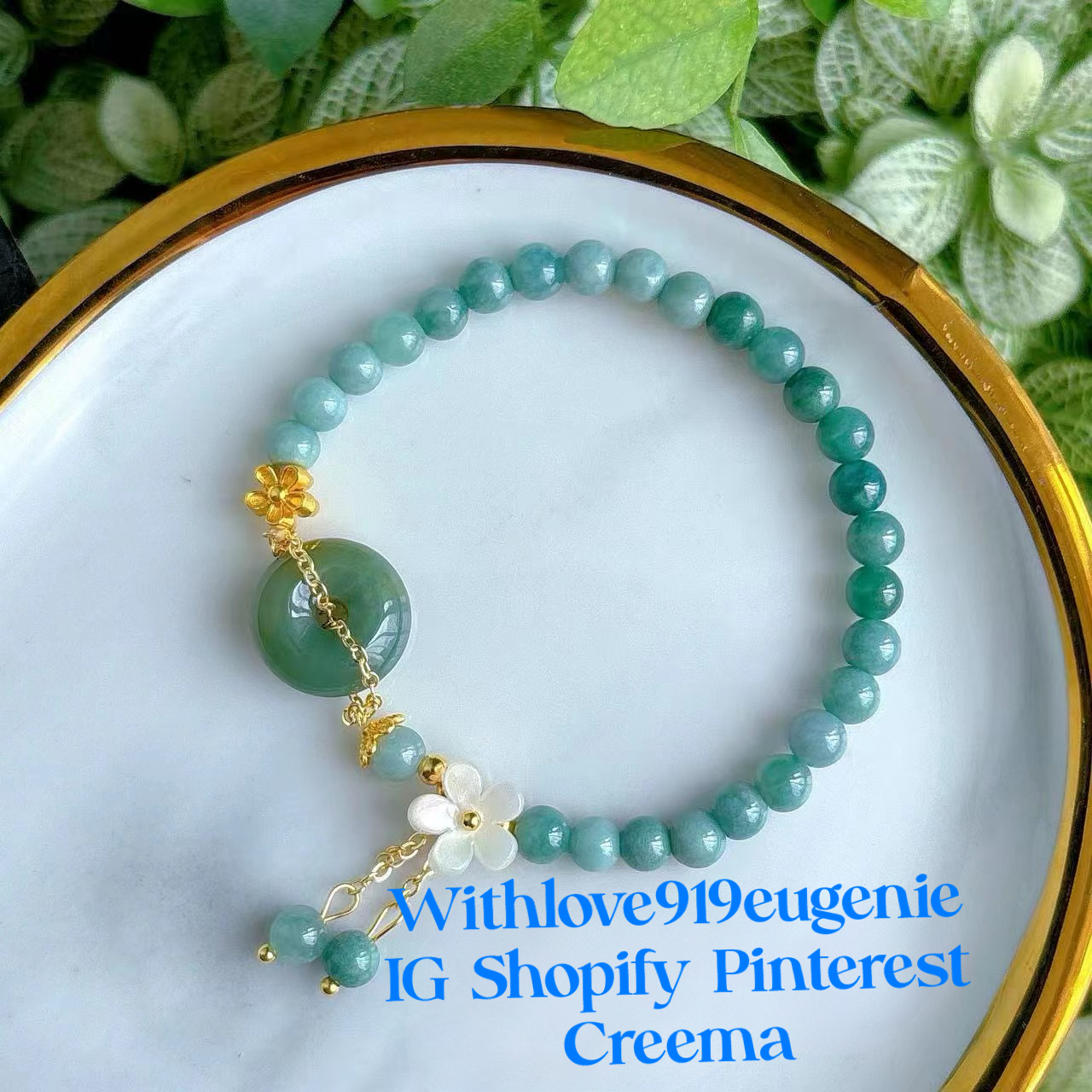 DIY Jade Bracelet by Withlove919eugenie @Pinterest @ Shopify @Creema @Instagram @Depop @Facebook @Snapchat