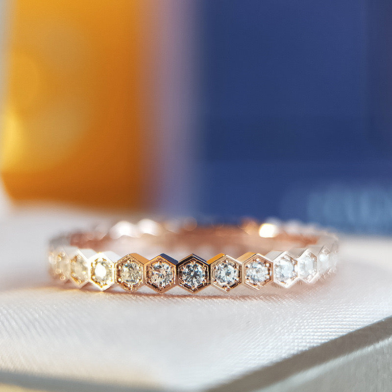 Hexagon design 6 rings in set