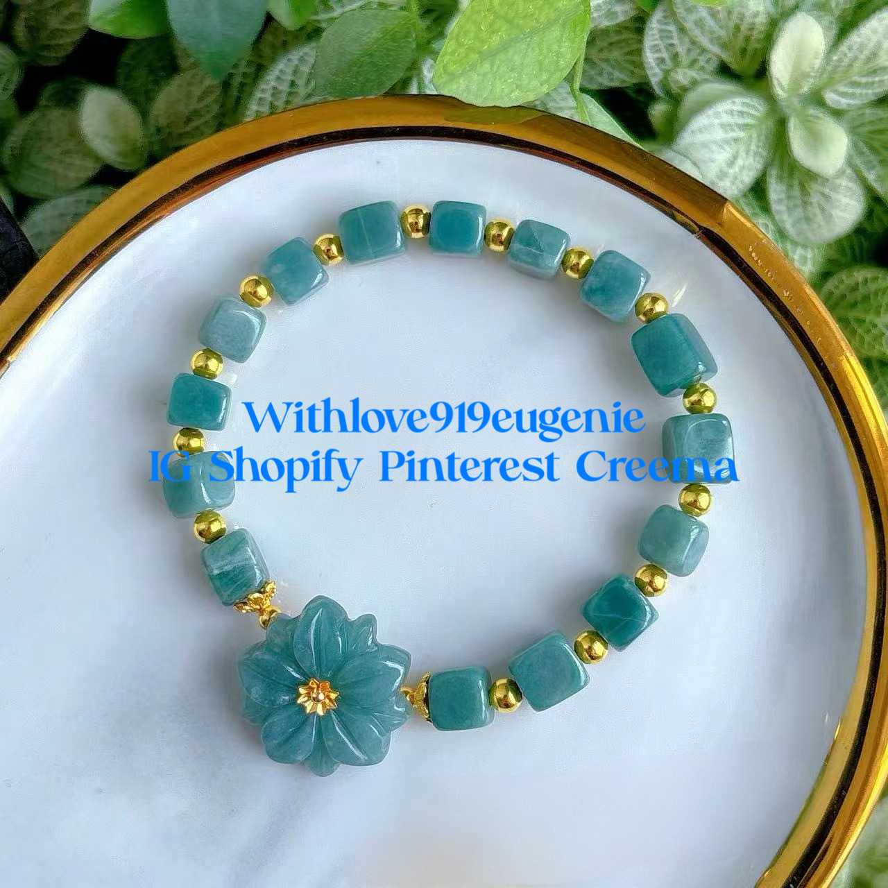 DIY Jade Bracelet by Withlove919eugenie @Pinterest @ Shopify @Creema @Instagram @Depop @Facebook @Snapchat