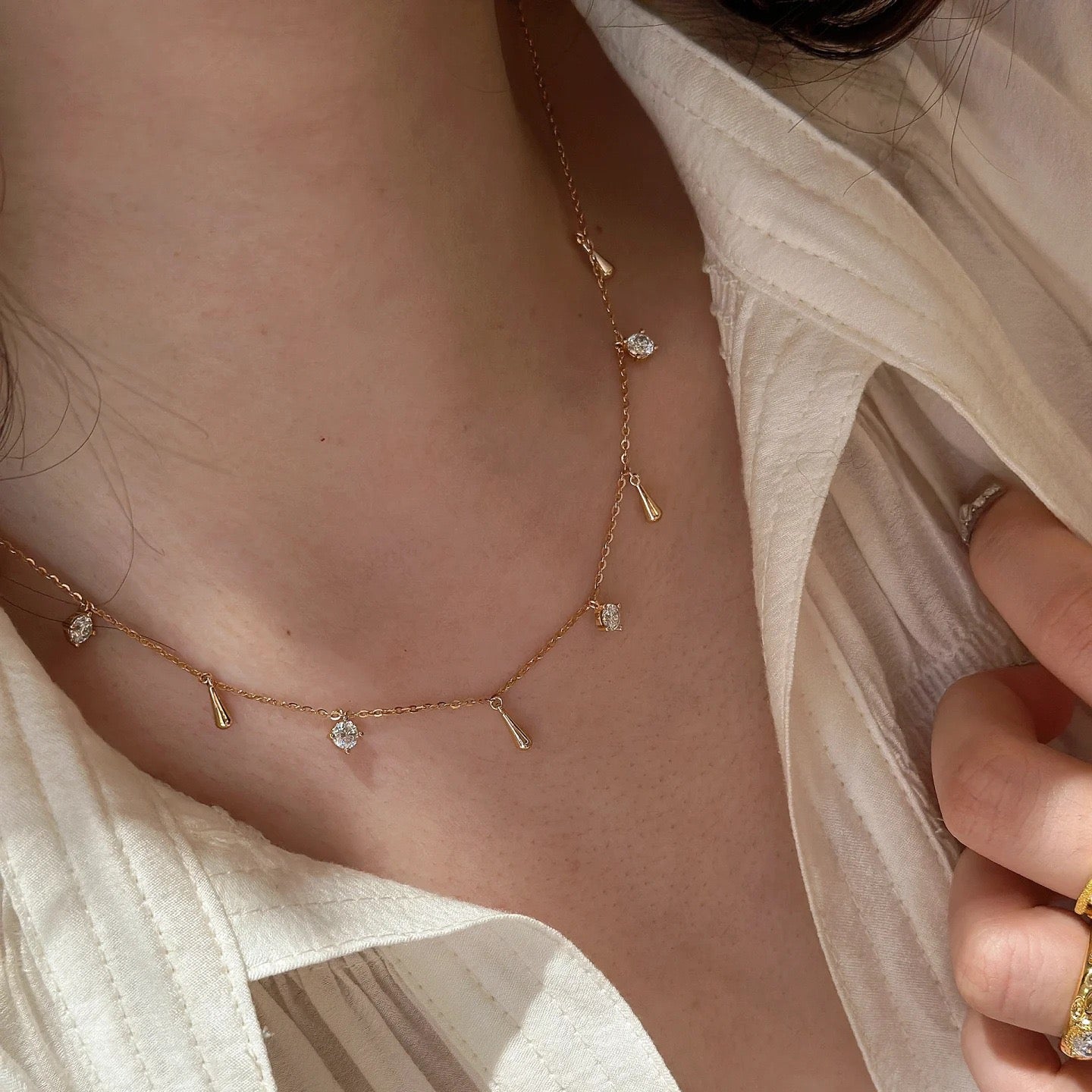 Cross Rhinestones necklace set