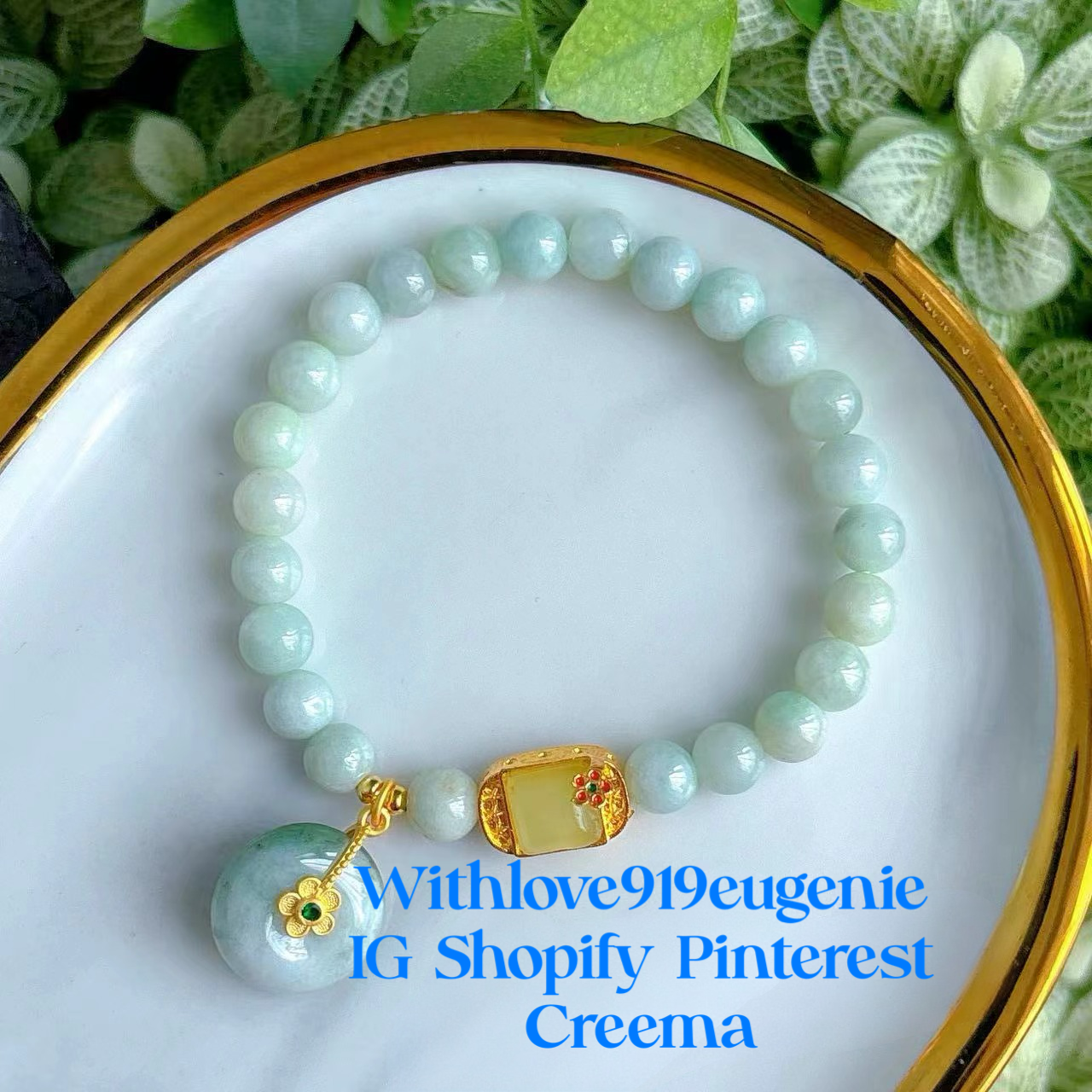 DIY Jade Bracelet by Withlove919eugenie @Pinterest @ Shopify @Creema @Instagram @Depop @Facebook @Snapchat