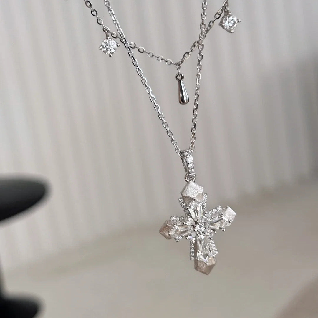 Cross Rhinestones necklace set