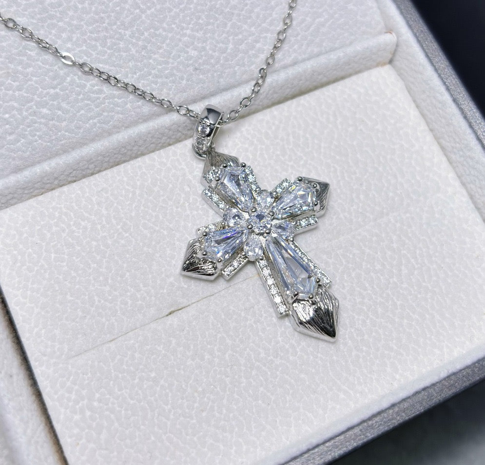 Cross Rhinestones necklace set