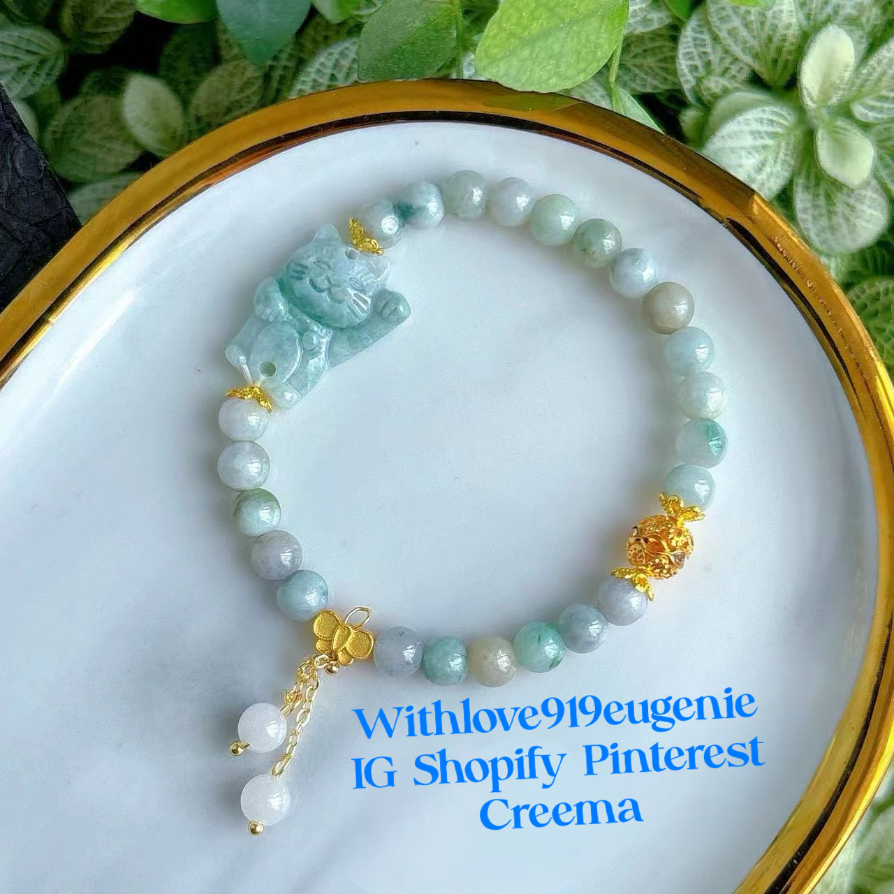 DIY Jade Bracelet by Withlove919eugenie @Pinterest @ Shopify @Creema @Instagram @Depop @Facebook @Snapchat
