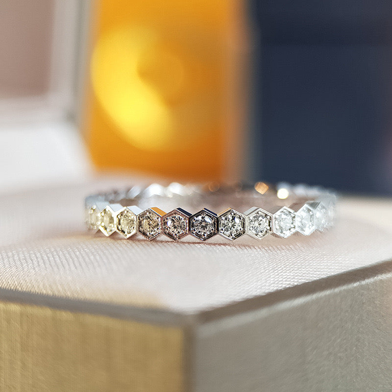 Hexagon design 6 rings in set