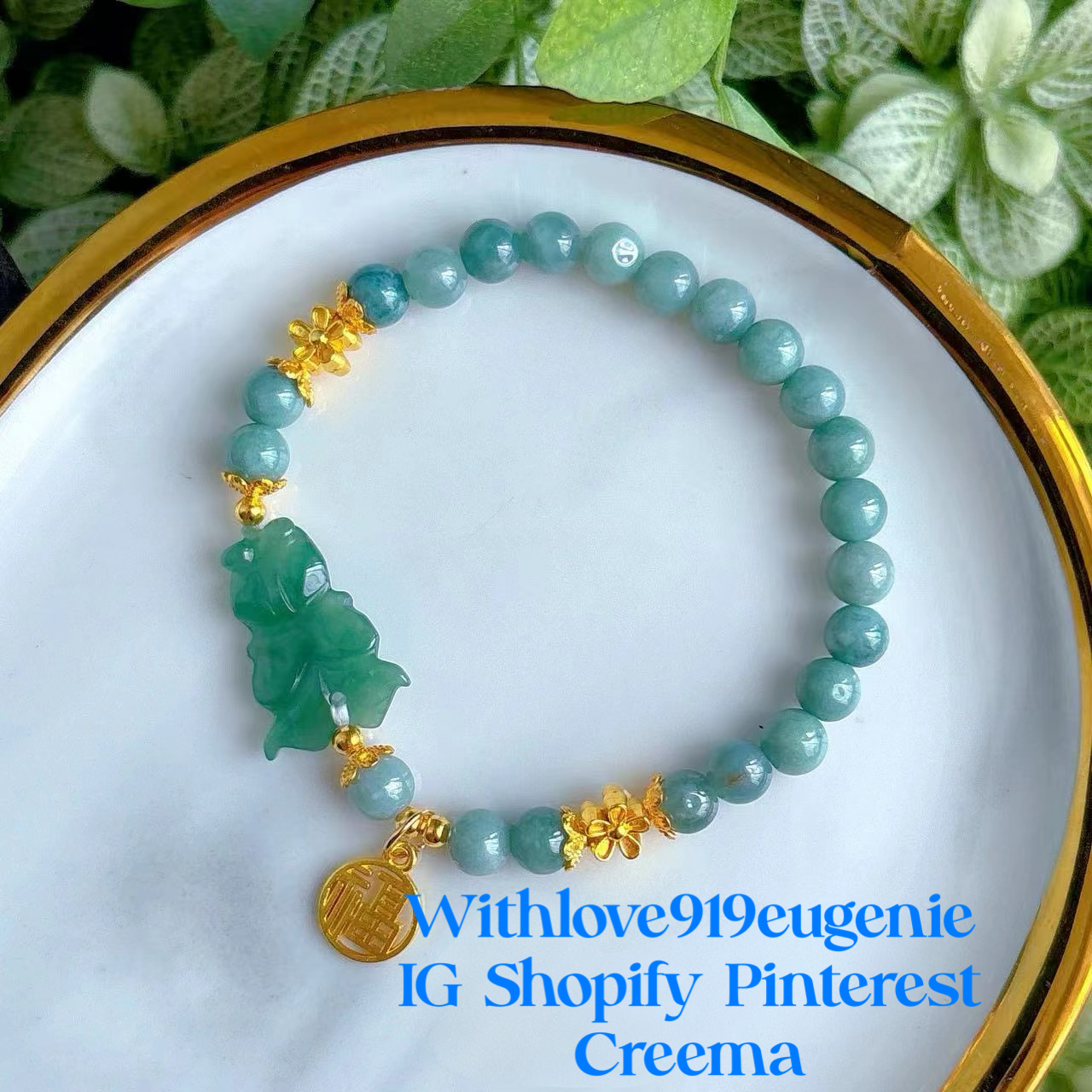 DIY Jade Bracelet by Withlove919eugenie @Pinterest @ Shopify @Creema @Instagram @Depop @Facebook @Snapchat