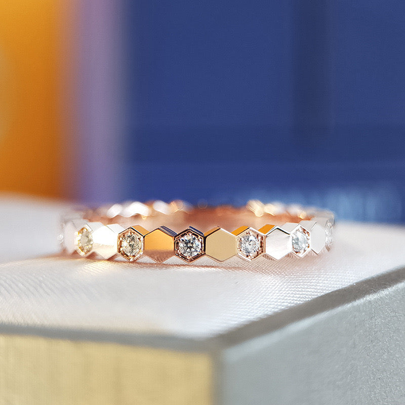 Hexagon design 6 rings in set