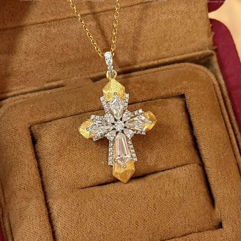 Cross Rhinestones necklace set