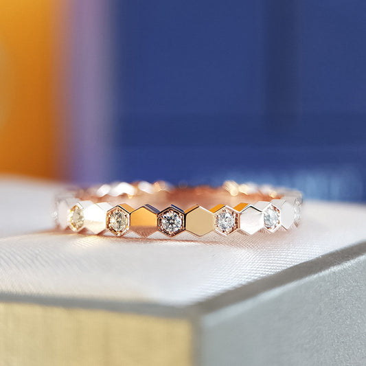 Hexagon design 6 rings in set